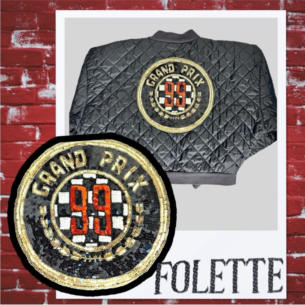 Grand Prix Folette Cropped Quilted Jacket Size
Large Black